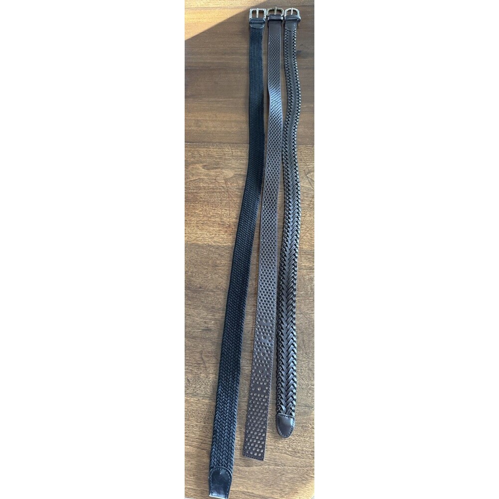 Lot Of 3 Men’s Belts Size 34 All Adjustable 2 Brown Leather Excellent Condition - Picture 2 of 3